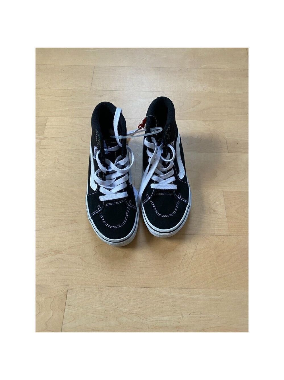 VANS BNWT "SK8" hi top sneakers boys NEW black white - Picture 2 of 8